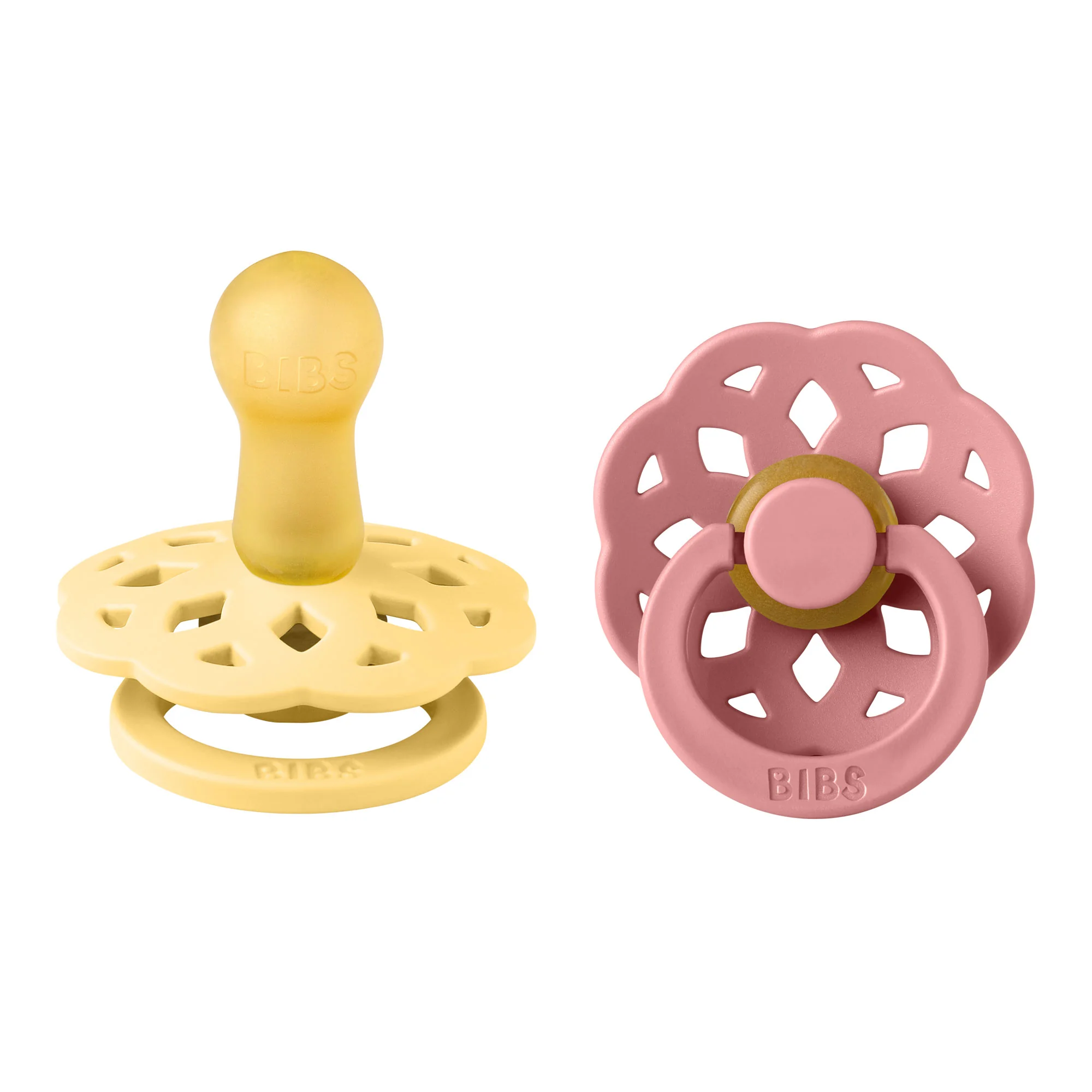 BIBS Boheme cumlíky z prírodného kaučuku 2ks veľkosť 1 - Pale Butter / Dusty Pink