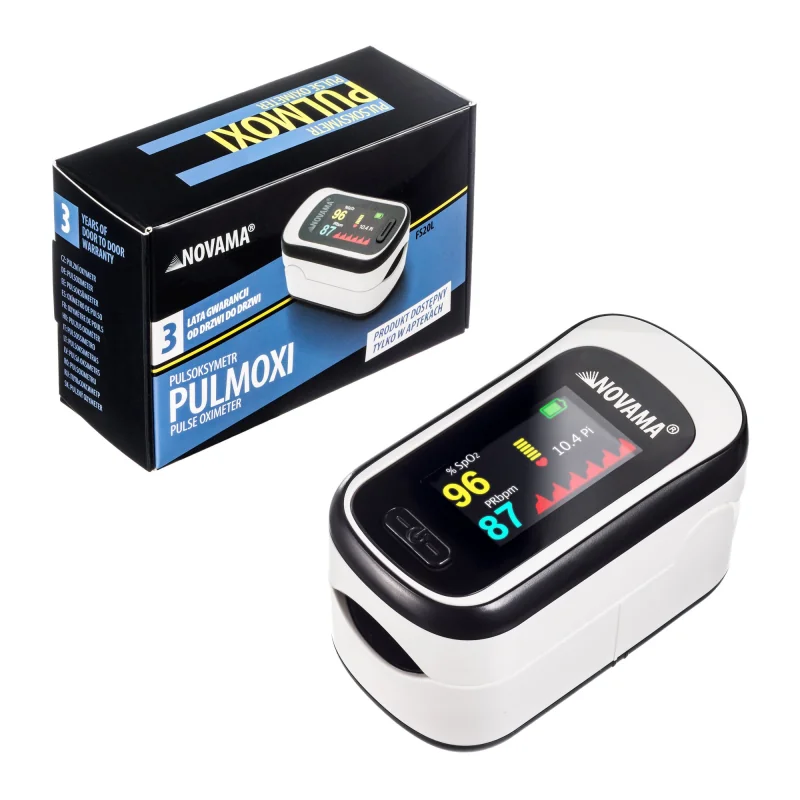 NOVAMA PULMOXI lekársky pulzný oximeter s 5-farebným OLED displejom