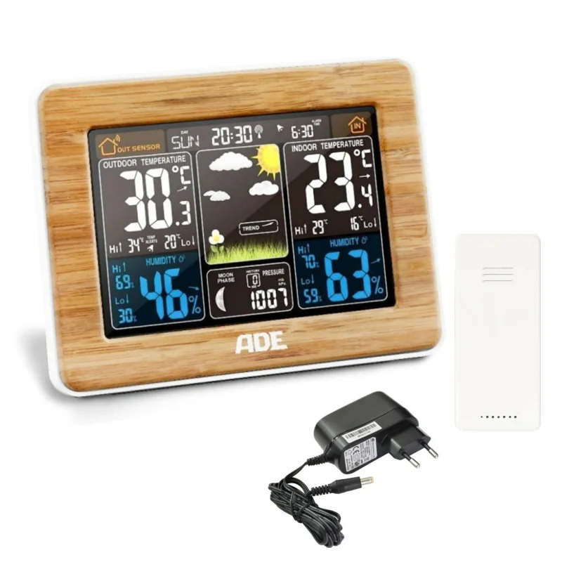 ADE WS1703 digitálna meteostanica s vonkajším senzorom a DCF