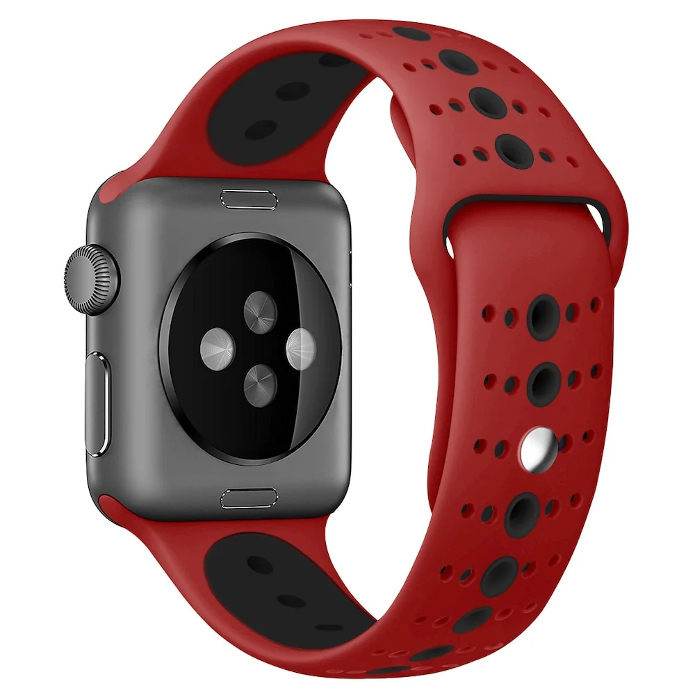 BStrap Silicone Sport remienok na Apple Watch 38/40/41mm Red Black