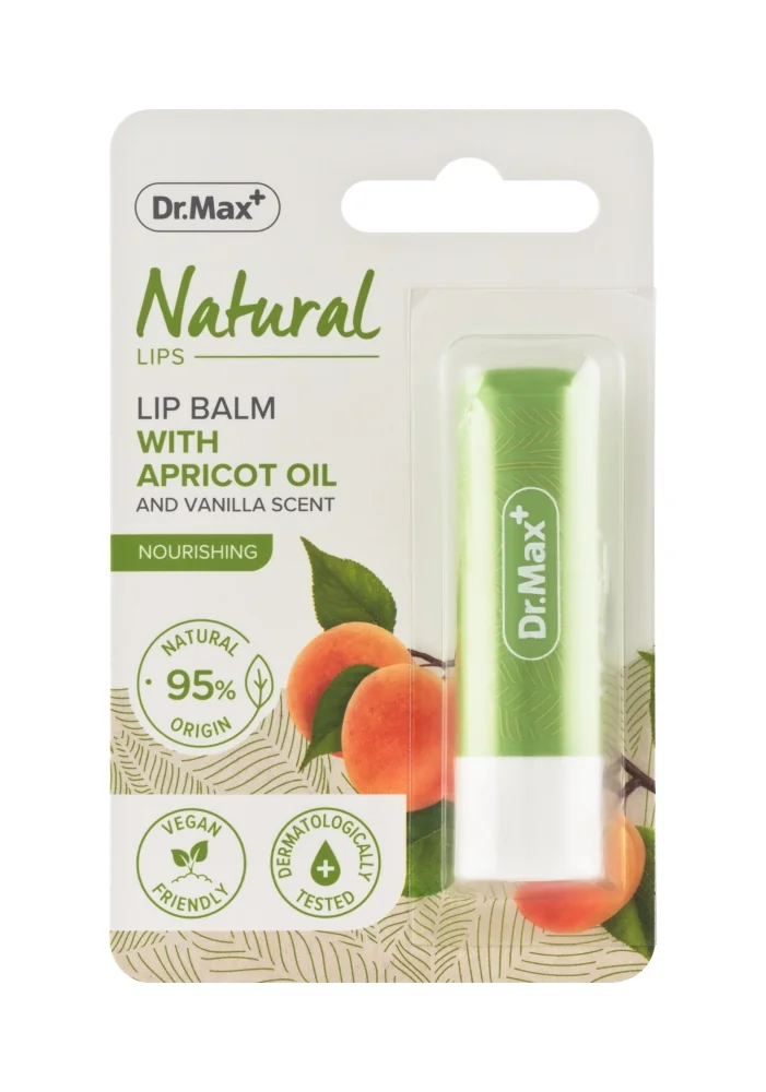 Dr. Max Natural Lip Balm Nourishing 1×1 ks, balzam na pery s marhuľovým olejom