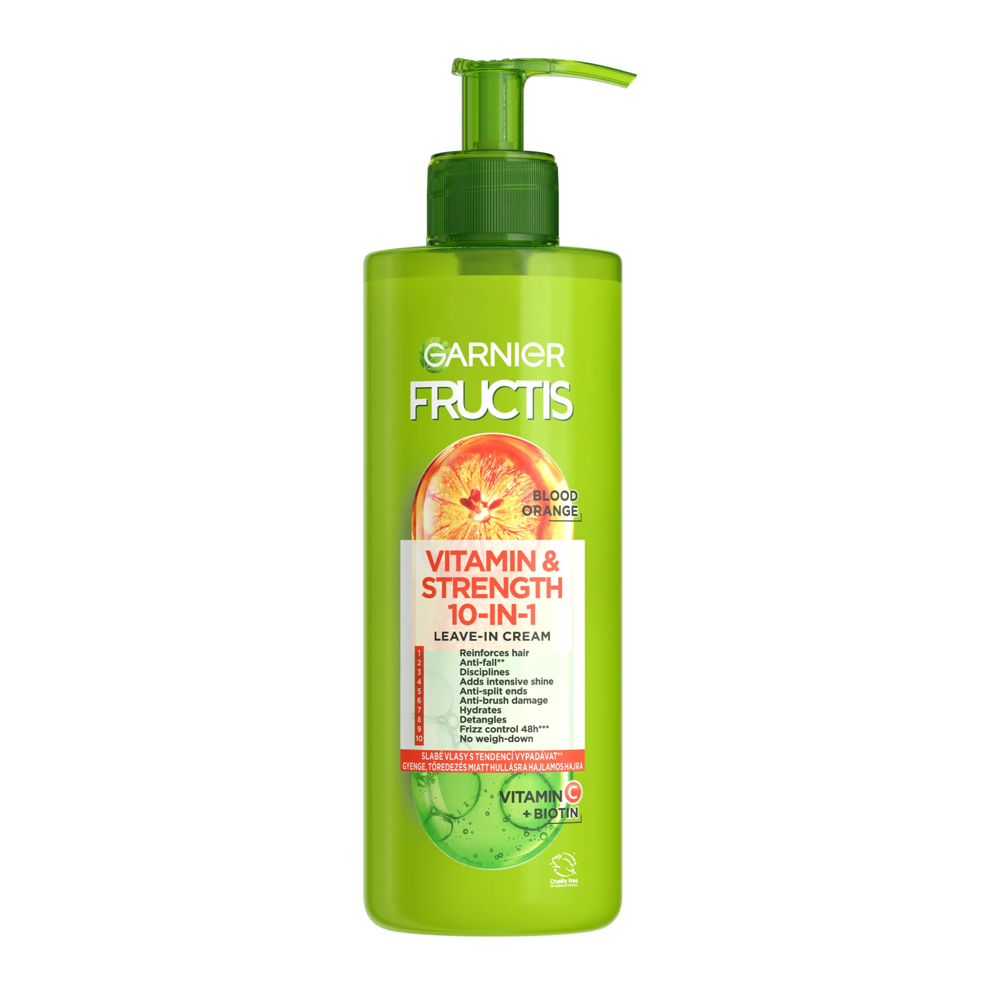 Garnier Fructis Vitamin & Strength 10v1 Bezoplachová starostlivosť 400ml 1×400 ml, bezoplachový krém