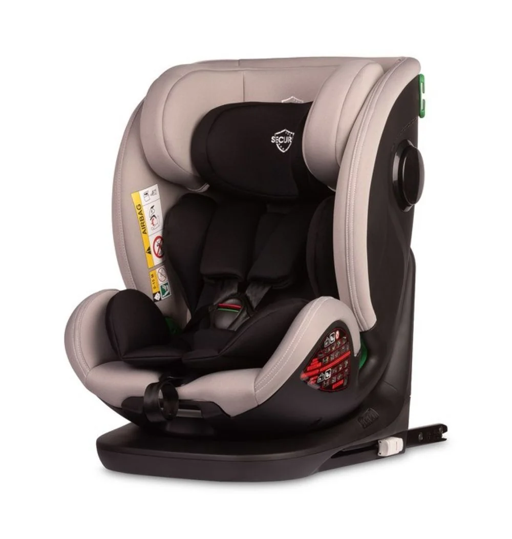 Detská autosedačka Securo 40-150 cm, otočná, ISOFIX, i-Size, 40-150, svetlo šedá