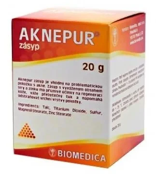 Biomedica Aknepur Zásyp 1×20 g, dermálny zásyp