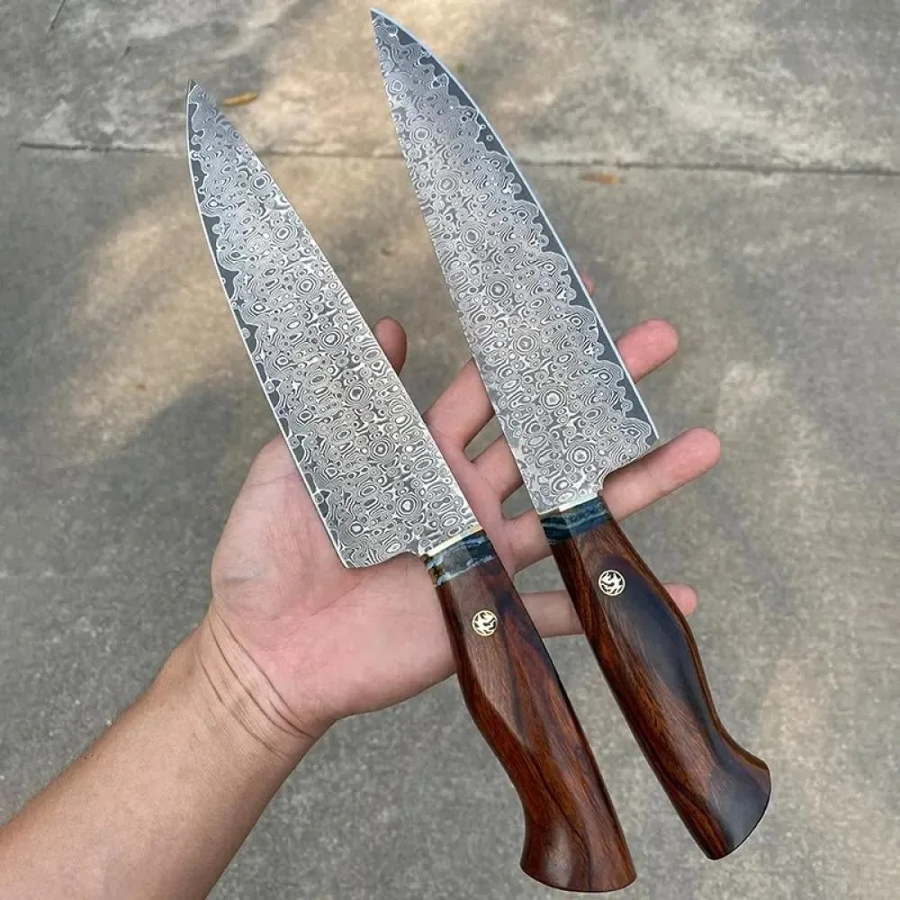Damaškový kuchynský nôž Takara-Hnedá 1 ks, 32cm