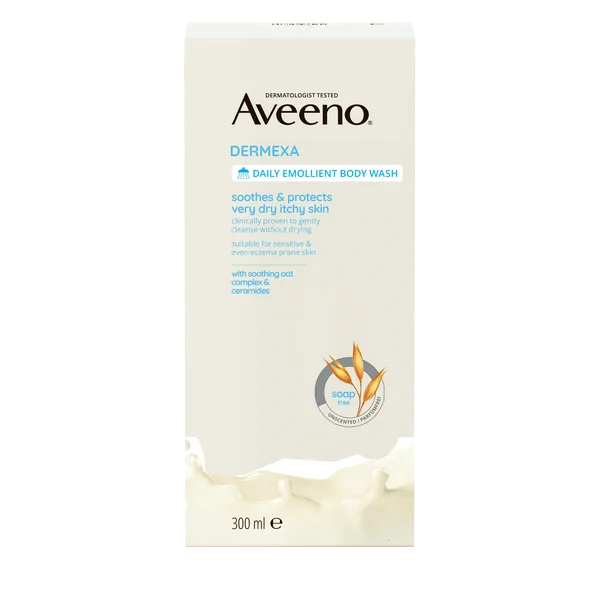 AVEENO® Dermexa Emolienčný sprchovací gél, bez parfumácie 1×300 ml, sprchový gél