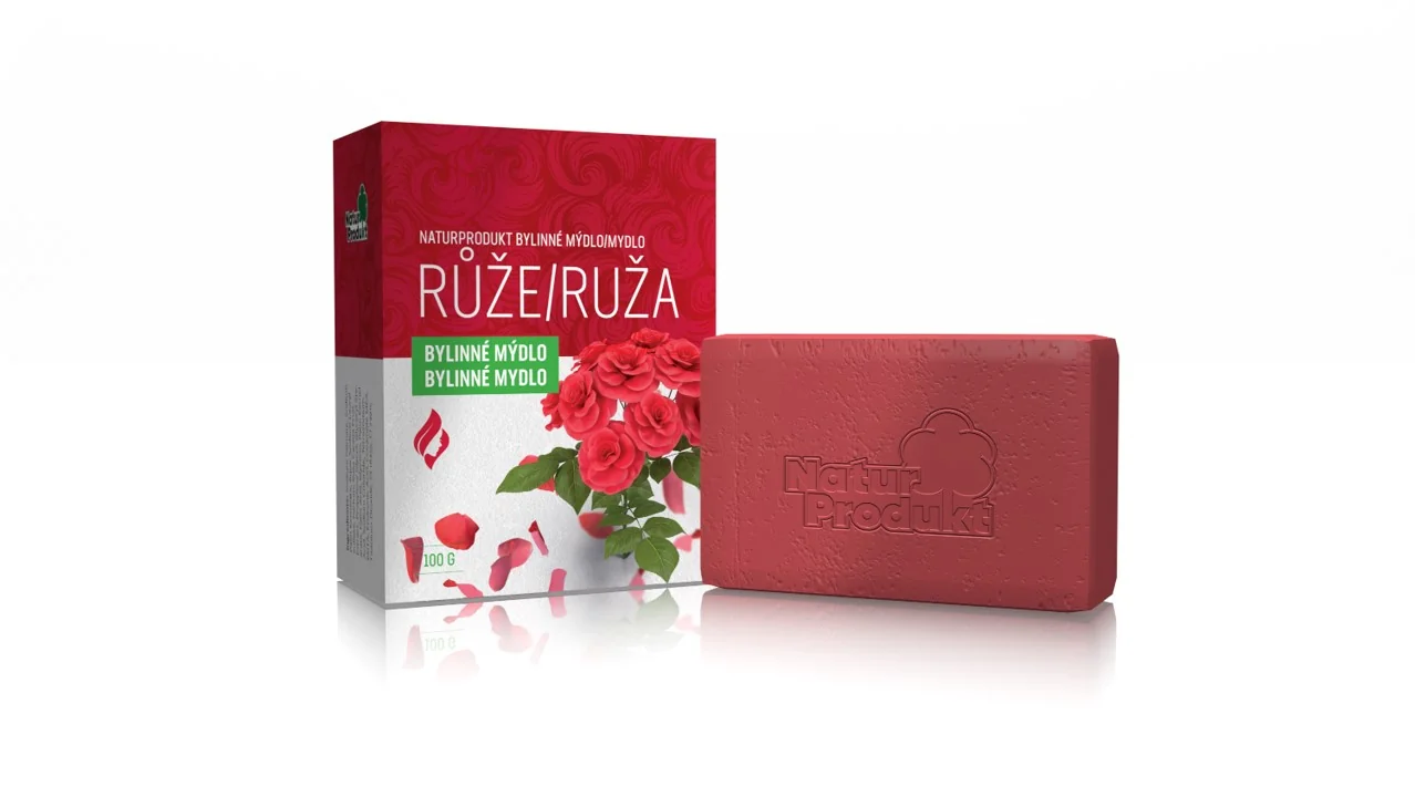 Naturprodukt bylinné mydlo RUŽA 1×100 g, prírodné mydlo