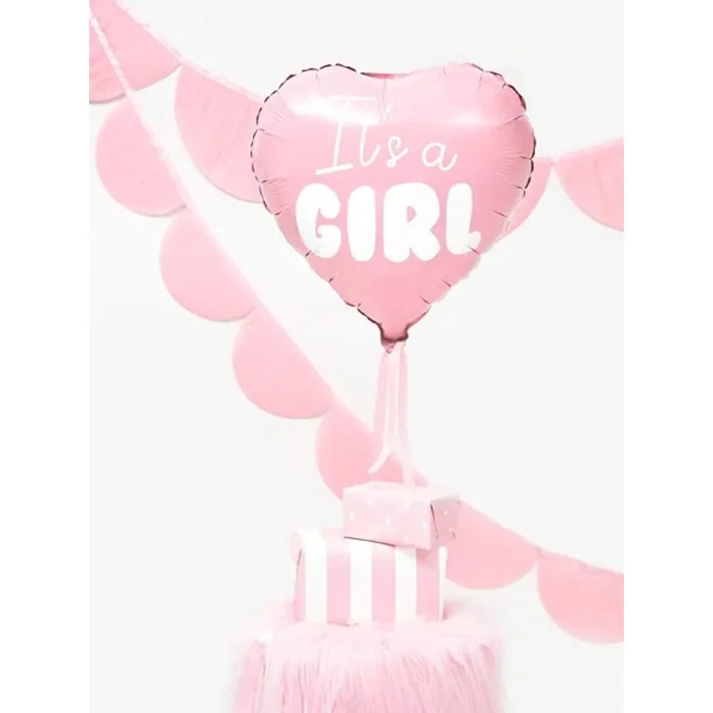 Fóliový balónik srdce 45 cm „Je to dievča“ – ružový baby shower balón