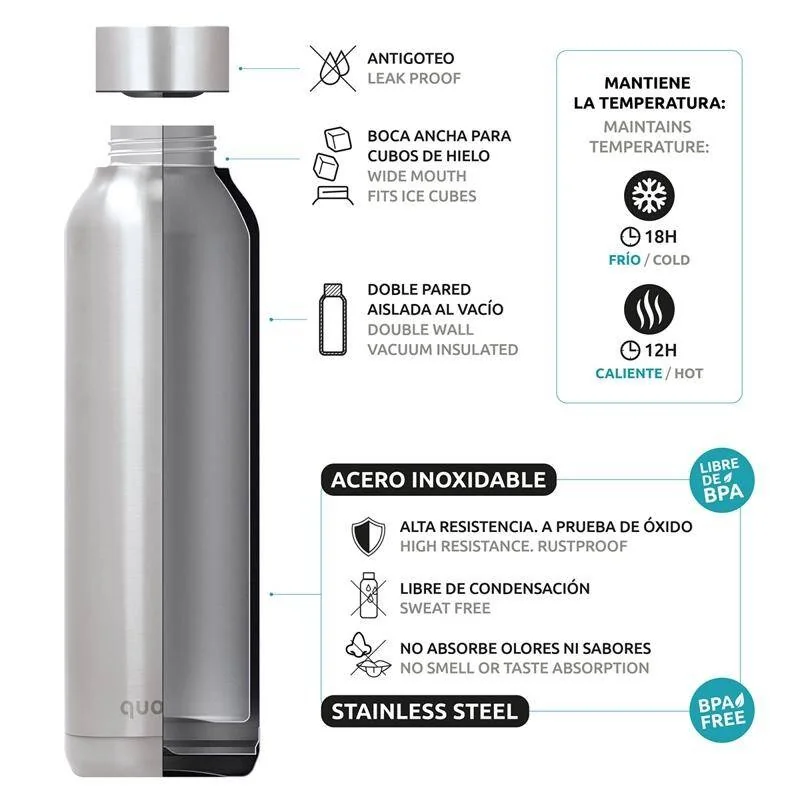Quokka Solid termoska 510 ml, strieborná