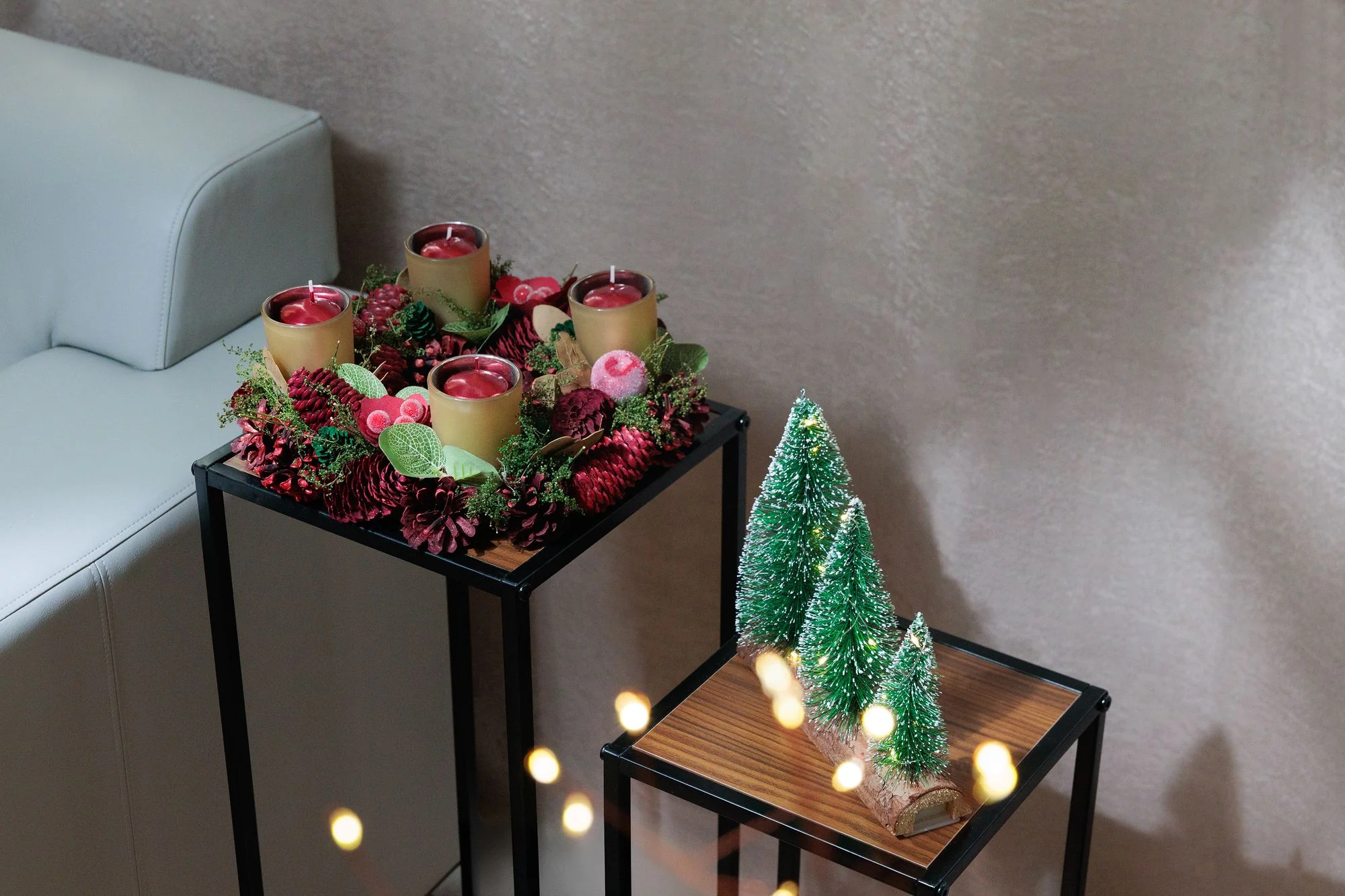 MagicHome adventný veniec, 1 ks Červený, 30 cm