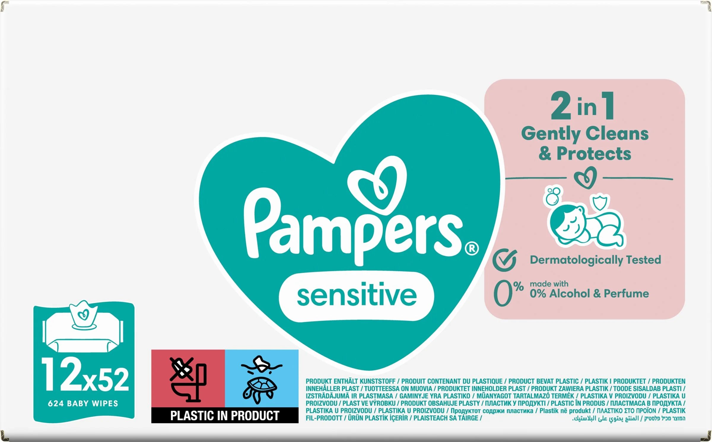 Pampers Wipes Box 624ks (12x52) Sensitive 12×52 ks, vlhčené obrúsky