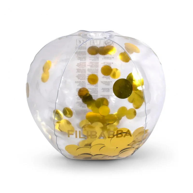 FILIBABBA Plážová lopta Gold Confetti 1×1 ks, plážová lopta