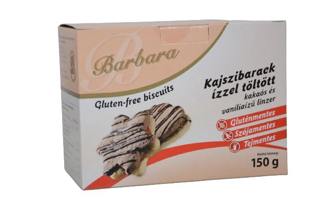 Barbara Kakaové a vanilkové linecké koláčiky s marhulovým lekvárom 150 g 1×150 g, bezlepkové linecké koláčiky