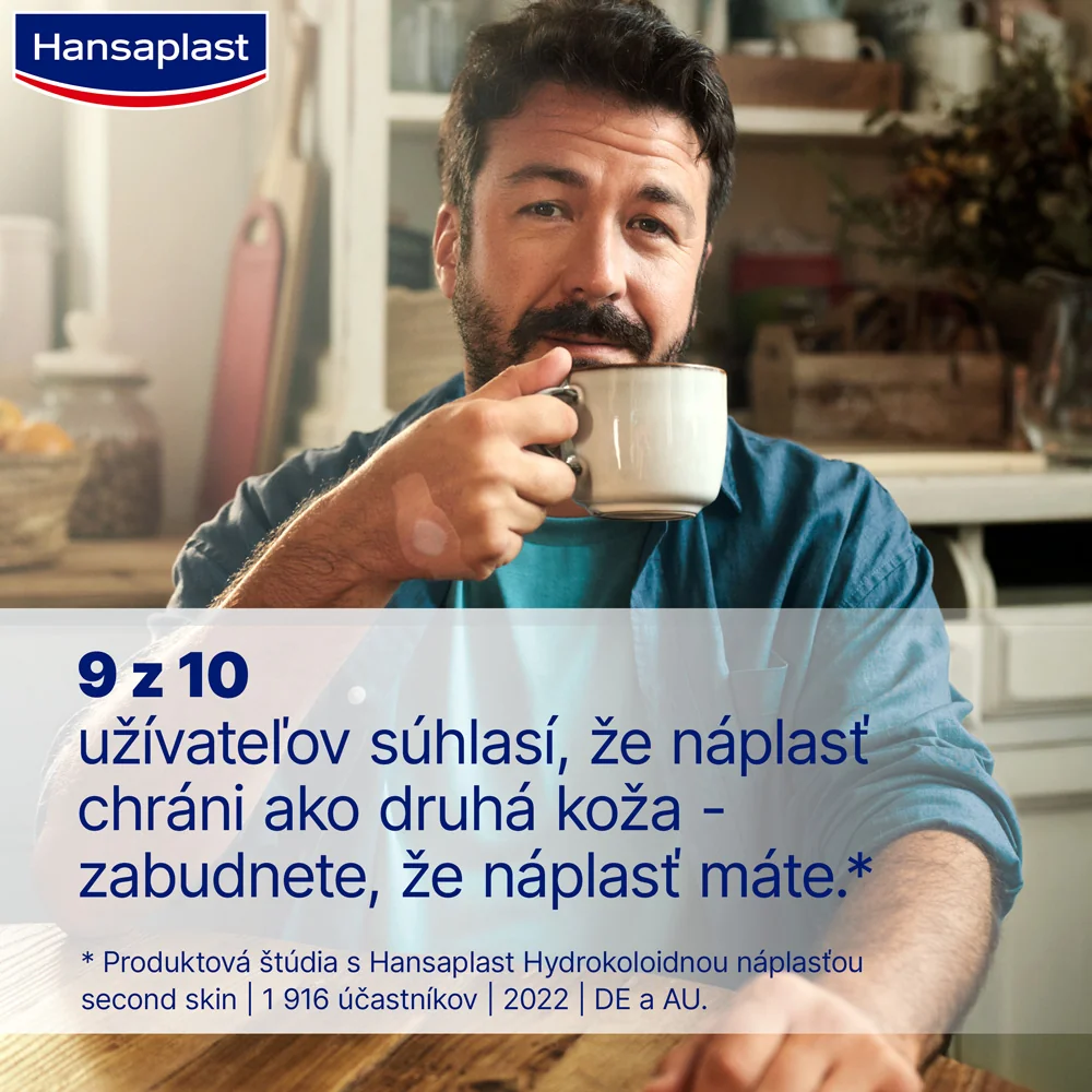 Hansaplast Hydrokoloidná náplasť Second Skin 1×6 ks, hydrokoloidná náplasť