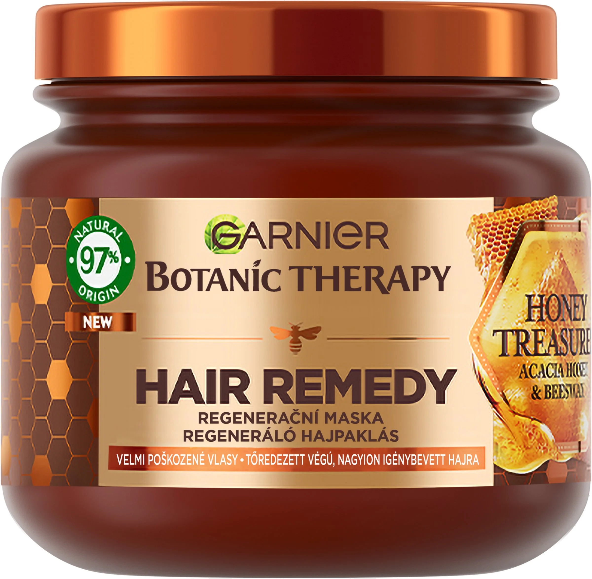 Garnier Botanic Therapy Hair Remedy Honey Treasure 1×340 ml, regeneračná maska na poškodené vlasy, 340 ml