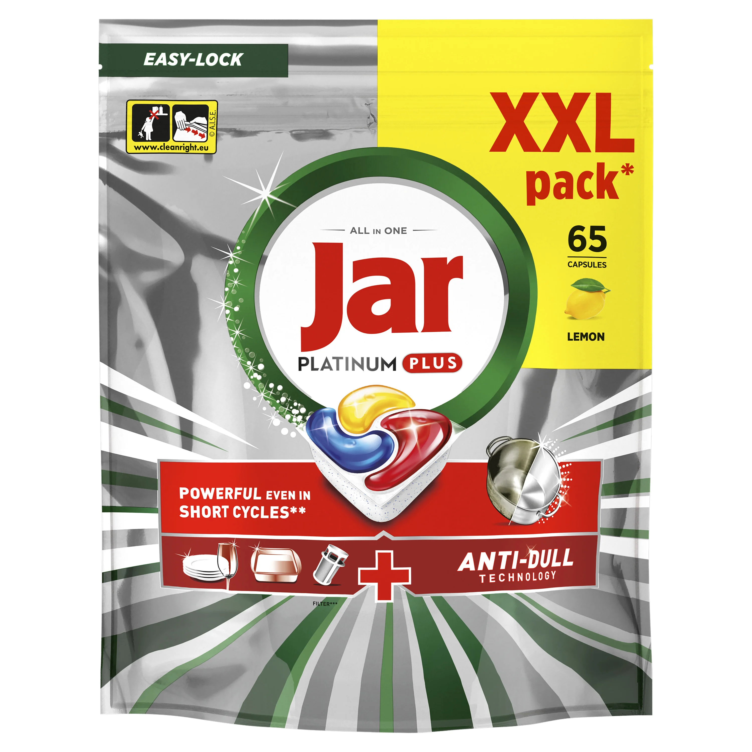 Jar Platinum Plus Lemon tablety do umývačky riadu 65 ks