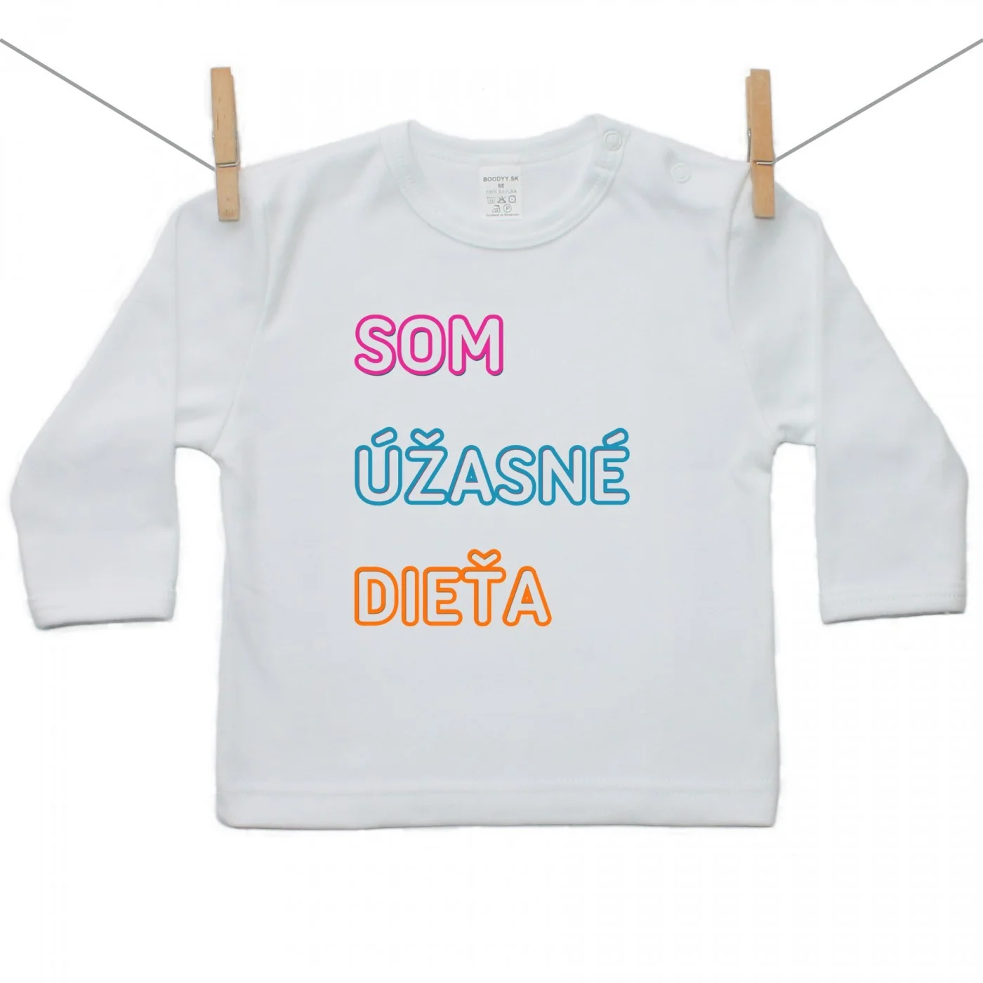 Boodyy Tričko s dlhým rukávom Som úžašné dieťa Veľkosť: 98