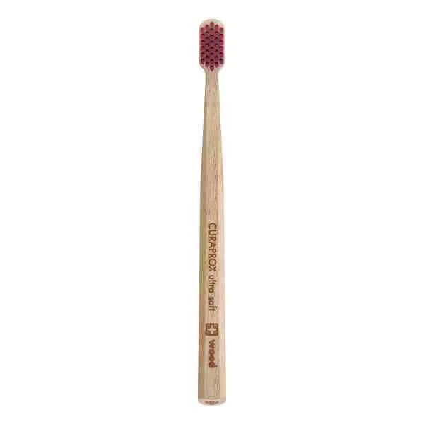 Curaprox CS wood - drevená kefka 1×1 ks, drevená zubná kefka