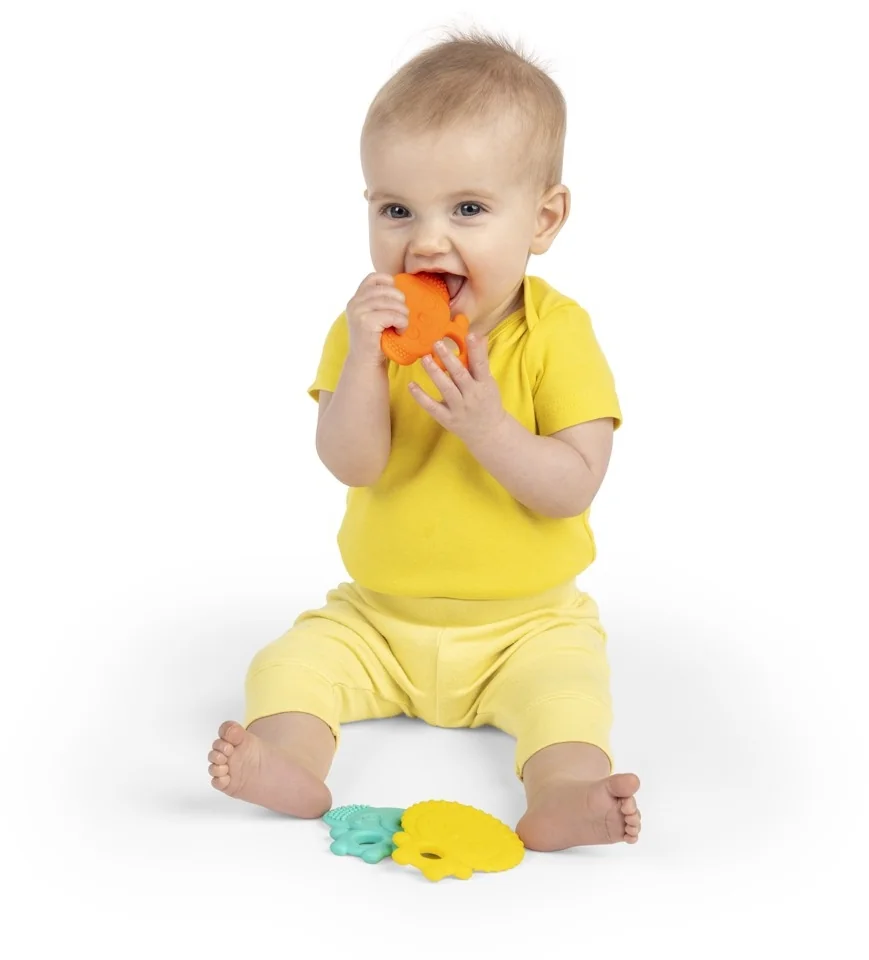 BRIGHT STARTS Hryzačka Gummy Buddies™ 3ks 3m+ 1×1 ks, hryzátko pre deti