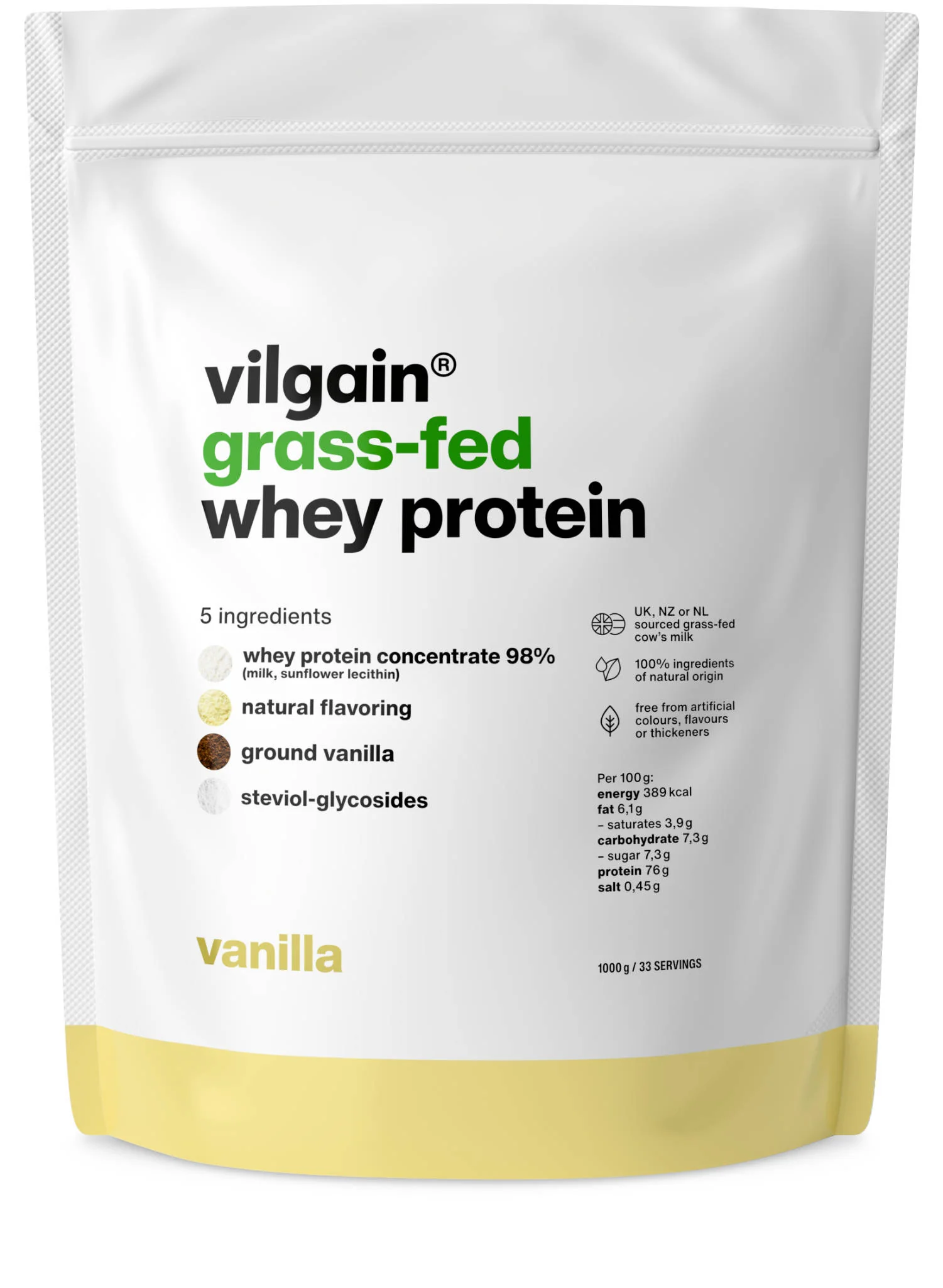 Vilgain Grass-Fed Whey Protein vanilka 1000 g