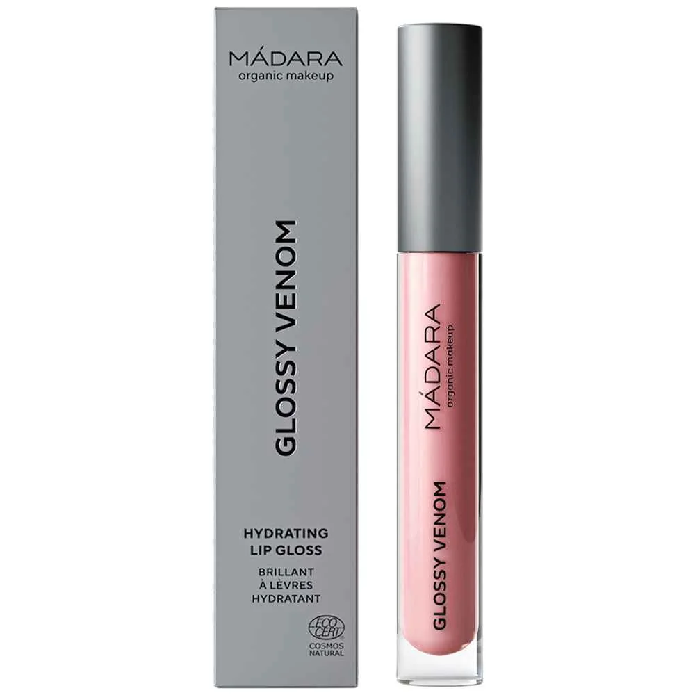 MÁDARA GLOSSY VENOM Hydratačný lesk na pery Vinyl Hood 1×4 ml, hydratačný lesk na pery