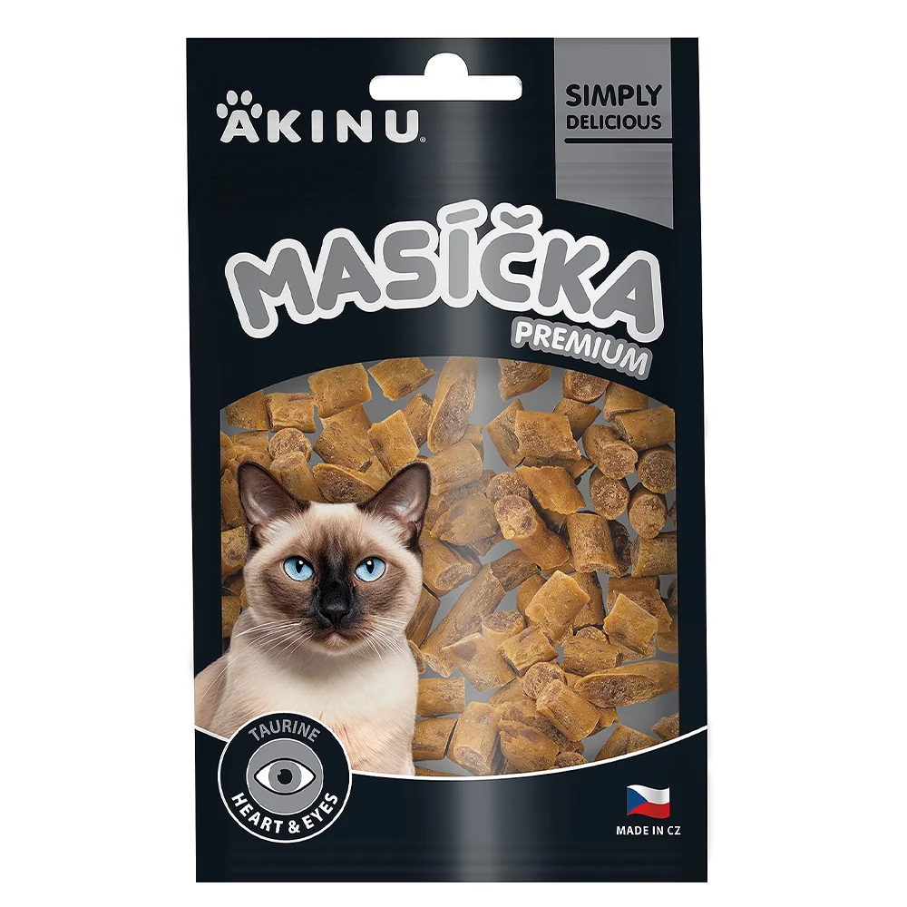 Akinu MASÍČKA PREMIUM Srdce a oči pre mačky 8 x 50 g