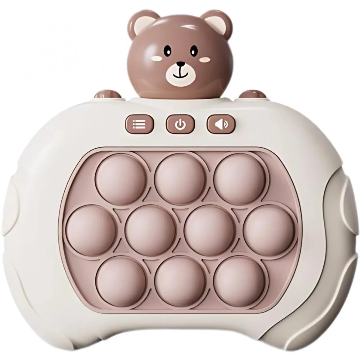 Herná konzola Skill Game Teddy Pop It - Hnedá 3 úrovne obtiažnosti, veselá hudba