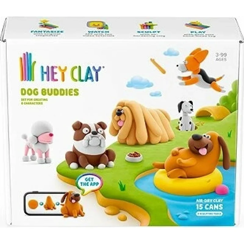 HEJ CLAY Set Buddies Modelovacia hmota set, Psíky