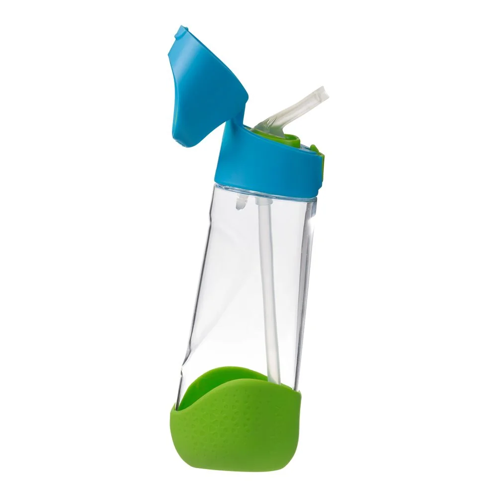 Fľaša na pitie so slamkou 600 ml modrá/zelená