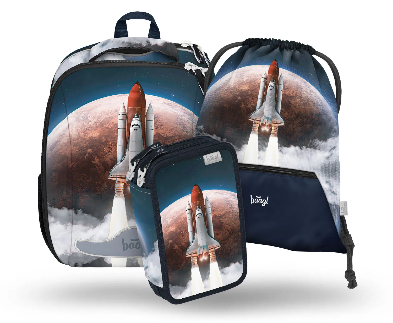 Baagl školská súprava Shelly Space Shuttle: aktovka, peračník, vrecko