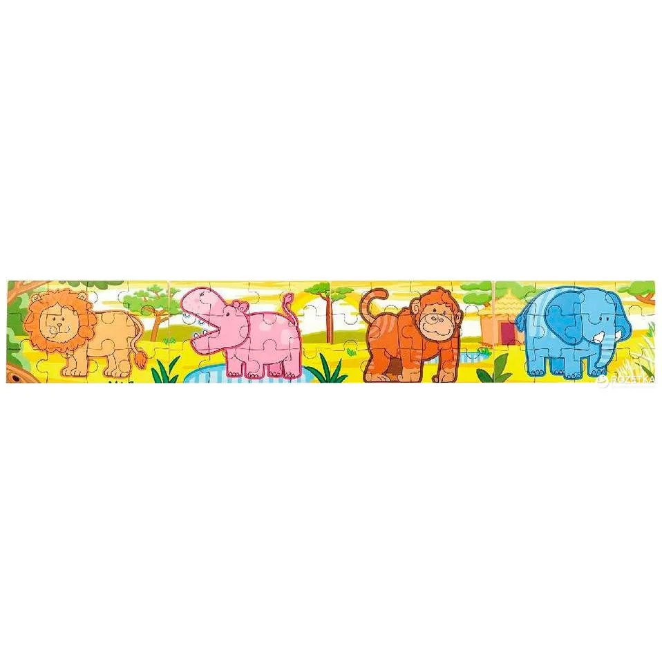 Viga drevené puzzle džungla