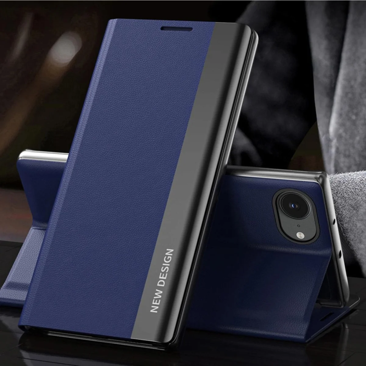 MG Sleep Case Pro knižkové puzdro na iPhone 16e, modré