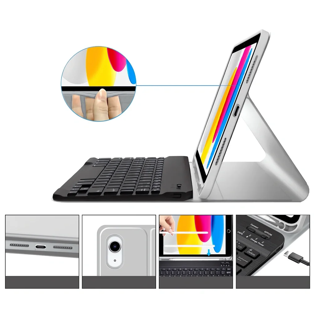 Tech-Protect SC Pen Keyboard puzdro s klávesnicou na iPad 10.9'' 10gen 2022 / 11'' 11gen 2025, sivé 2022 / 11'' 11gen 2025, sivé