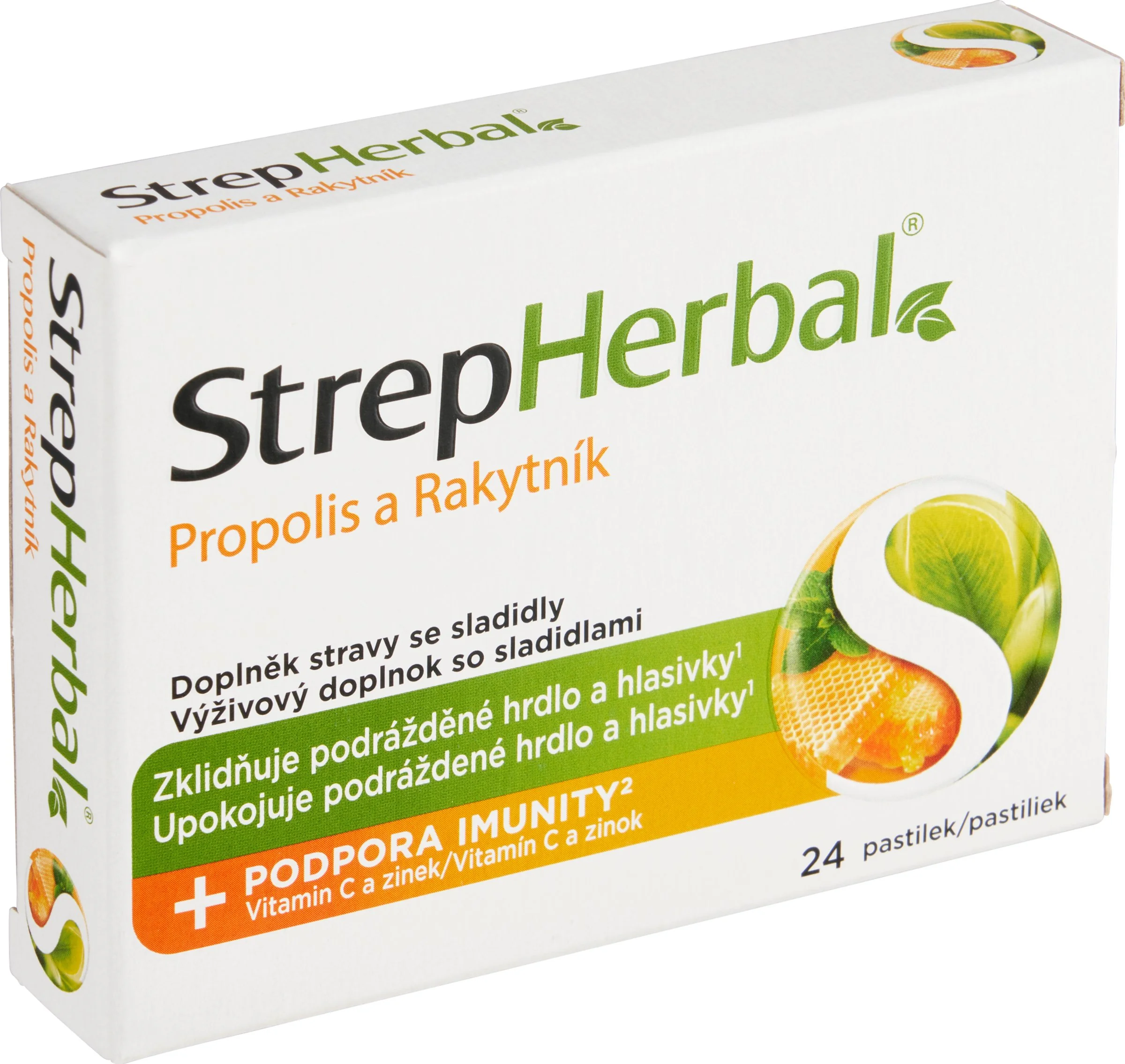 StrepHerbal Propolis a Rakytník 1×24 ks, výživový doplnok