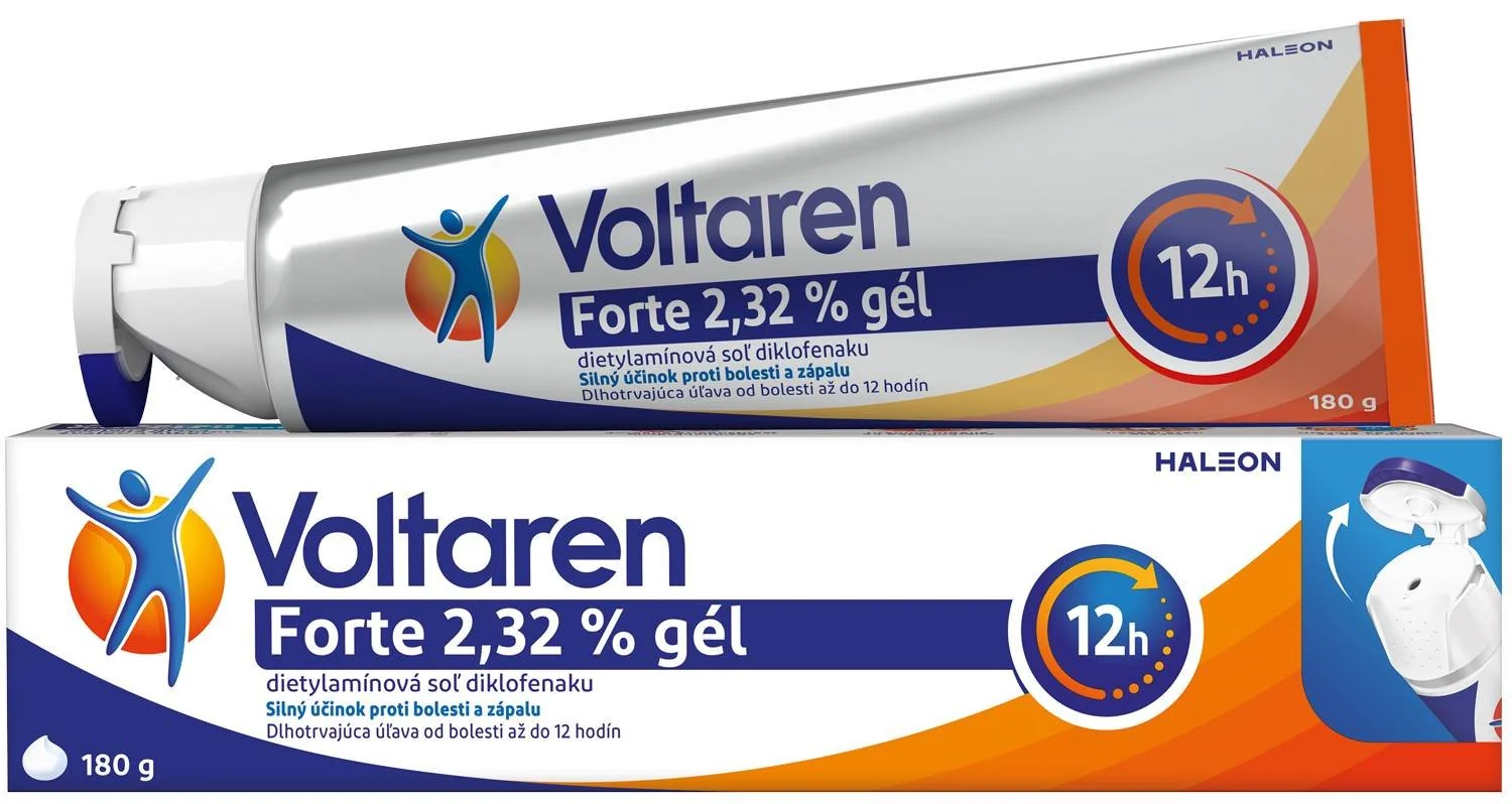 Voltaren Forte 2,32% gél 1x180 g, gél s diklofenakom na bolesť chrbta, svalov a kĺbov