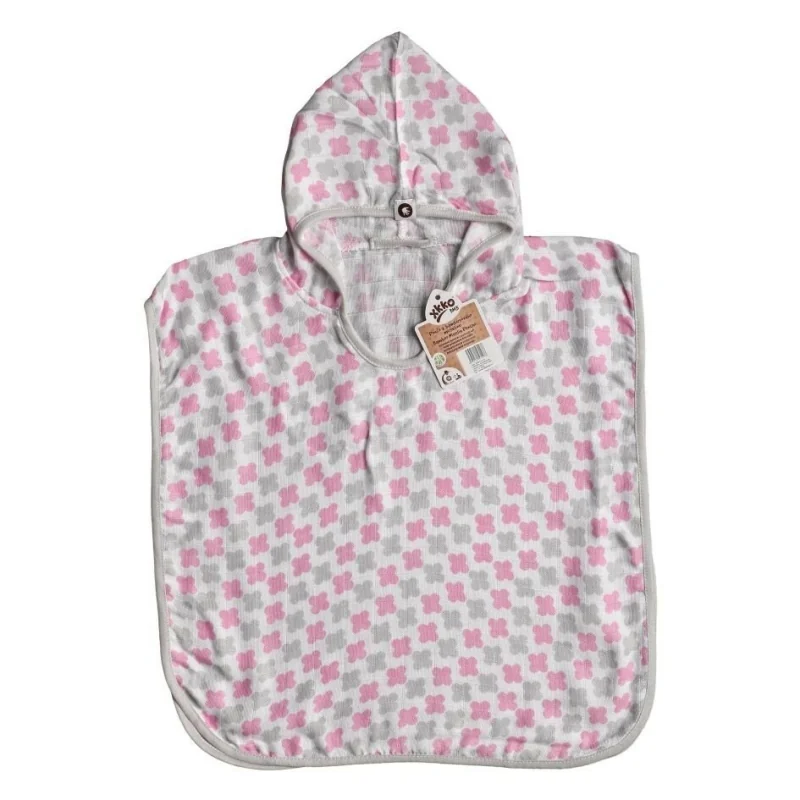 XKKO BMB Scandinavian Cross bambusové pončo baby pink, veľ. 2 (2–3 r.)