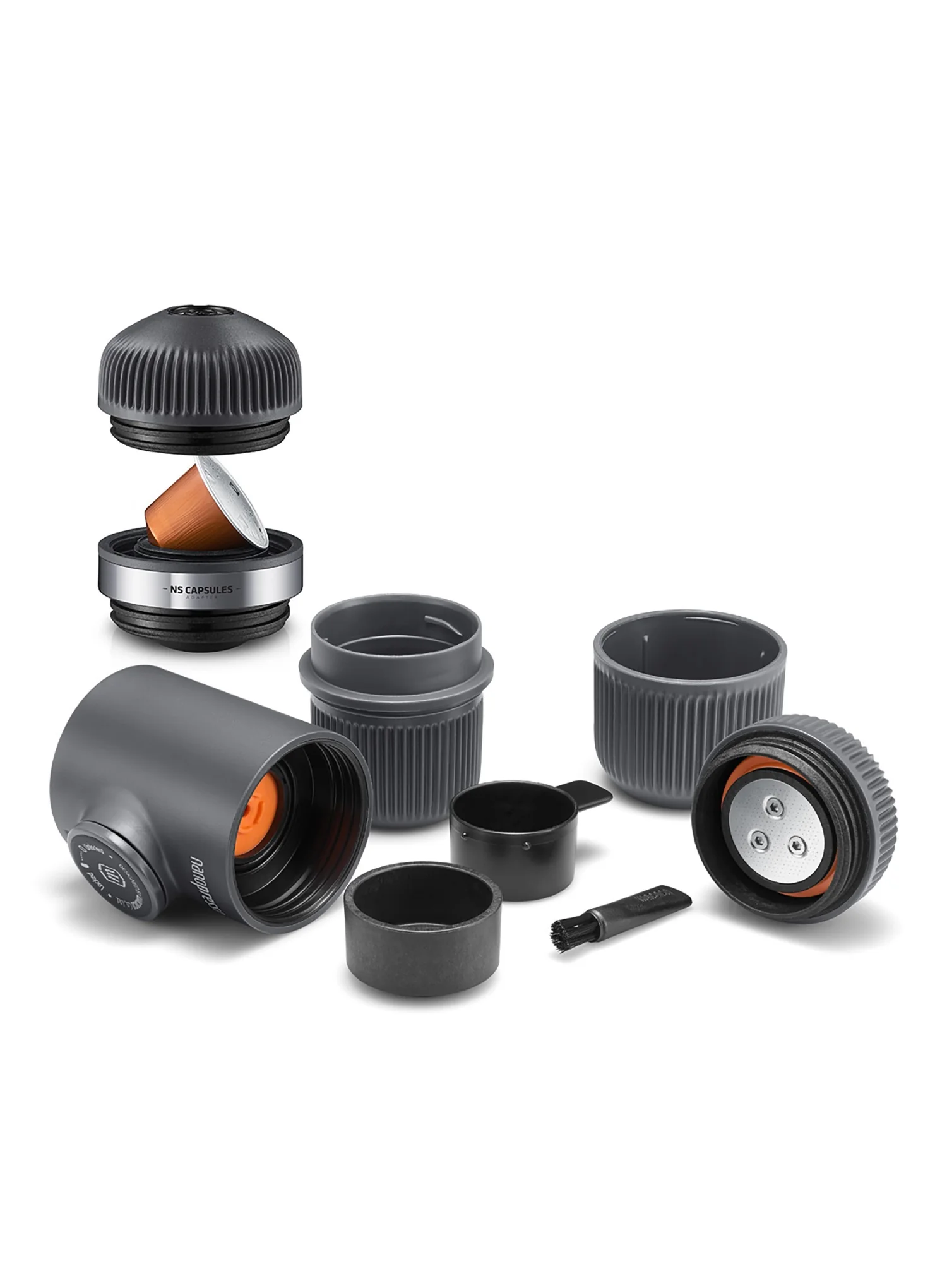Nanopresso šedé + NS adaptér Kávovar