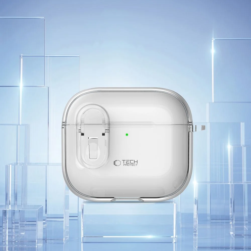 Tech-Protect Slim Hook puzdro na Apple AirPods 4, priesvitné