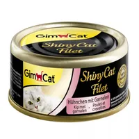Shiny Cat Konzerva Filet Kura s Krevetami