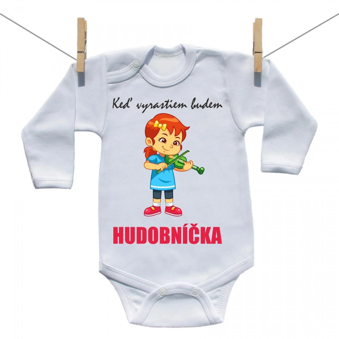 Boodyy Body s dlhým rukávom Keď vyrastiem budem hudobníčka Veľkosť: 62