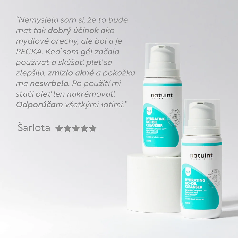 Natuint cosmetics - Čistiaci gél na pleť - hydratačný 3 v 1 Hydrating No-Oil Cleanser 3 in 1