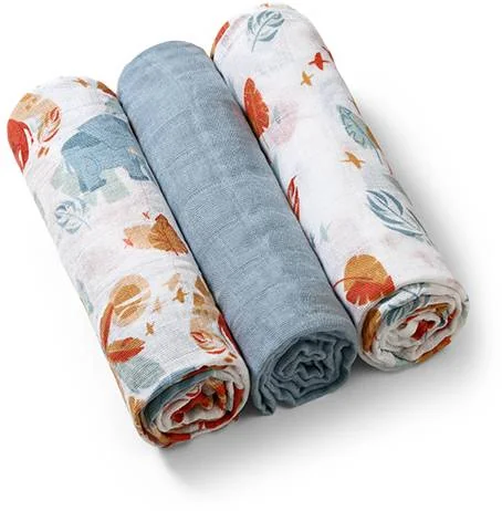 BABYONO Plienky mušelínové Super soft 3 ks - modrá 1×3 ks, mušelínové plienky