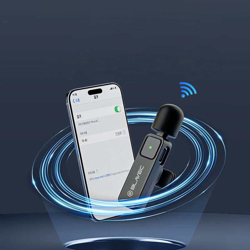 Blavec MK01 bezdrôtový lavalier mikrofón USB-C 2ks, čierny