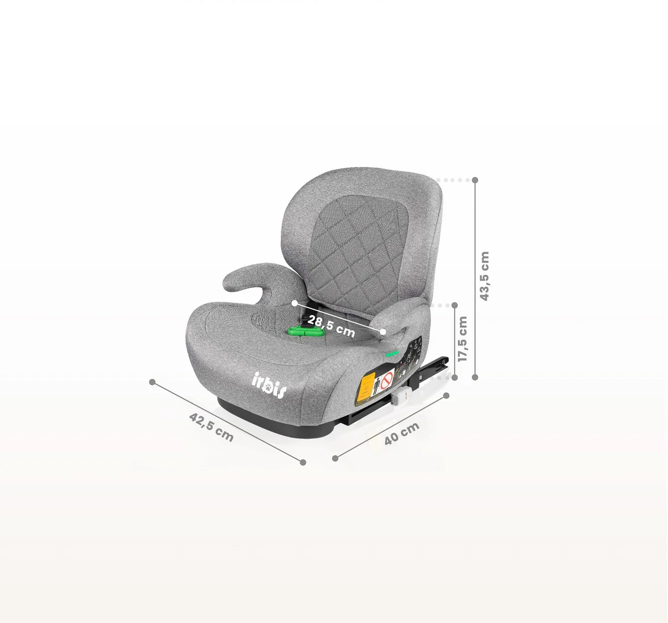 Podsedák, autosedačka Irbis i-Size 125–150 cm s ISOFIX – béžová