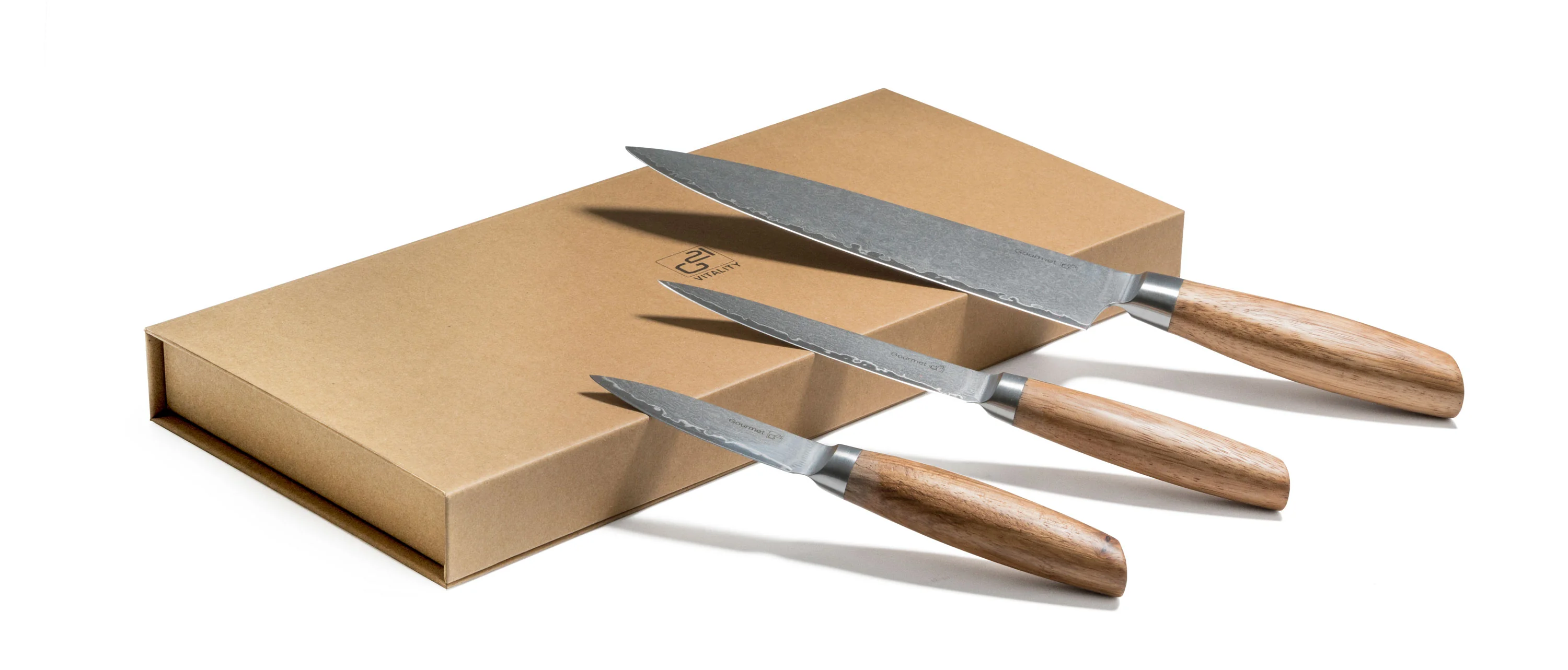 Sada nožov G21 Gourmet Damascus small box 3 ks, rukoväť zebrawood NB-P2669-3PCS