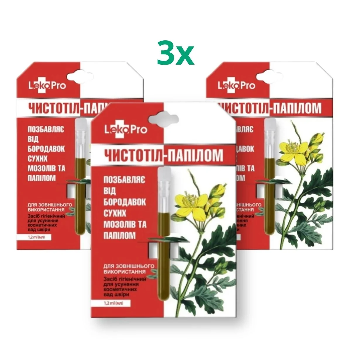 Zvýhodnený set: 3 x Balzam "Čistoteľ " s lastovičníkom na otlaky, bradavice a papilómy - 1,2 ml - LekoPro