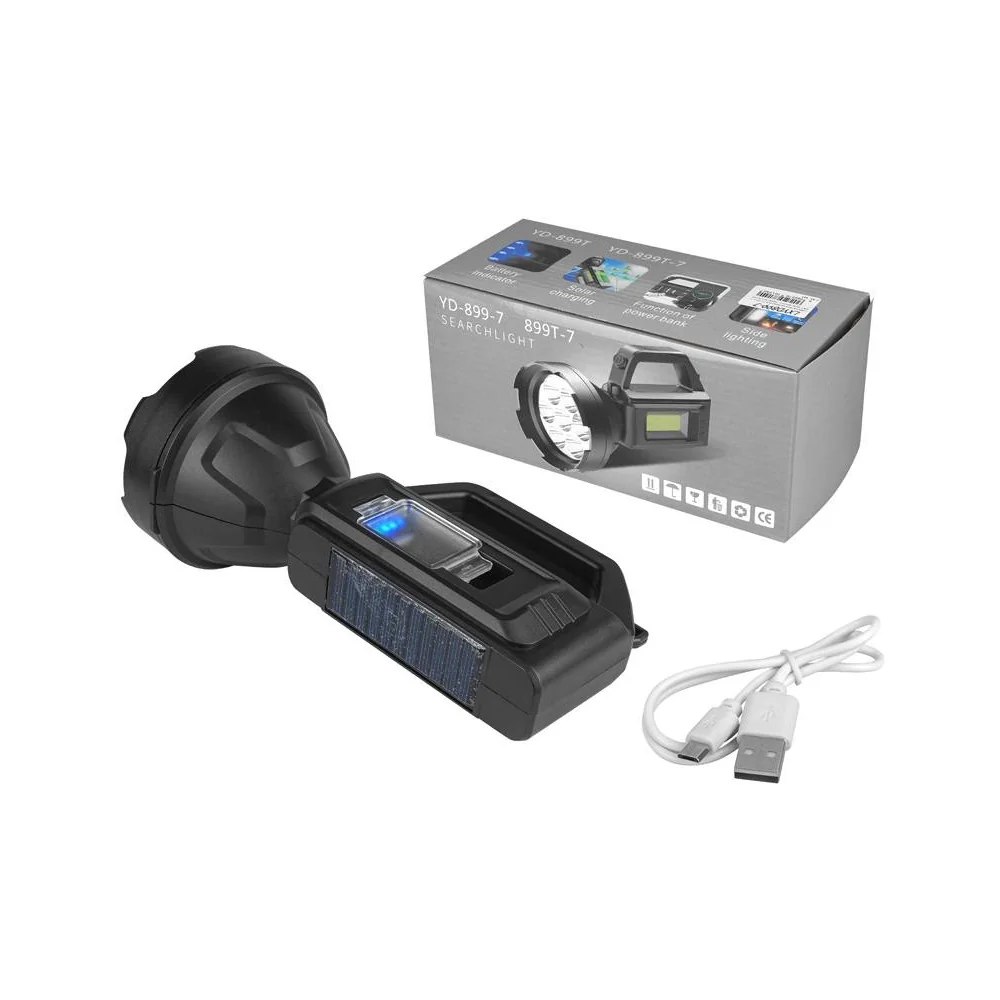 Svietidlo LED ACCU 7LED+COB+SOLAR SEARCHLIGHT YD899-7 (WN27)