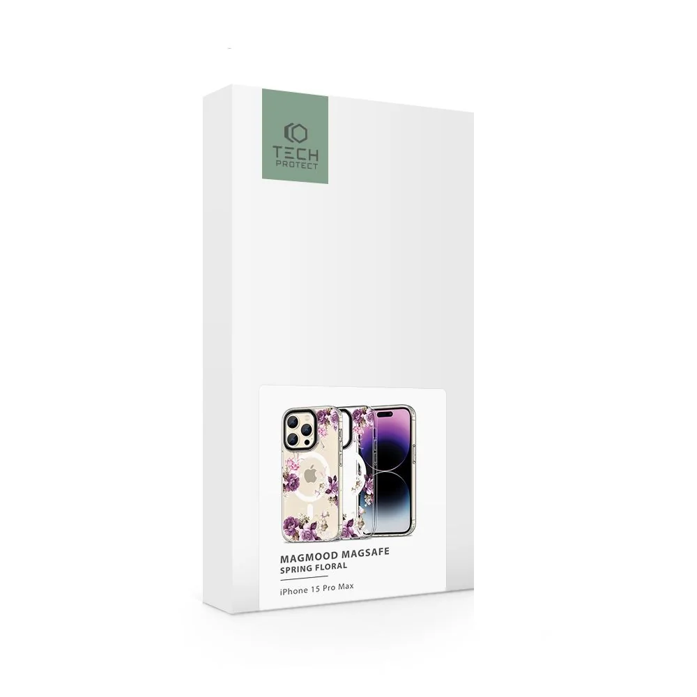 Tech-Protect Magmood MagSafe kryt na iPhone 15 Pro Max, spring floral