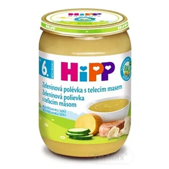 HiPP Polievka BIO Zeleninová s teľacím mäsom 1×190 g, zeleninovo - mäsová polievka