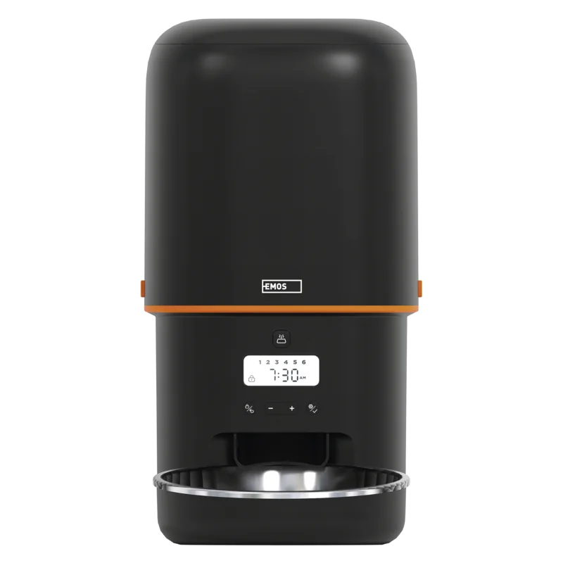 EMOS Dávkovač krmiva Pet Care, 4 l, čierny 1 ks